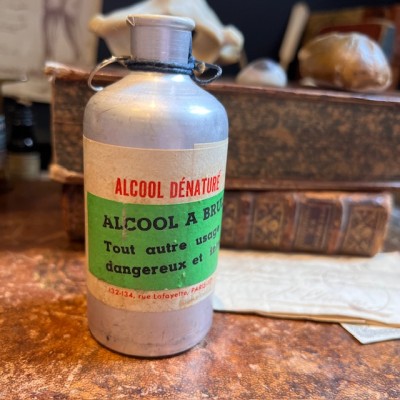 Denatured alcohol - Antique pharmacy bottle - Apothecary