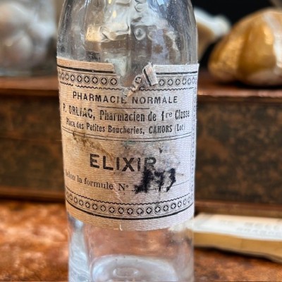 Elixir 173 - Antique pharmacy bottle - Apothecary
