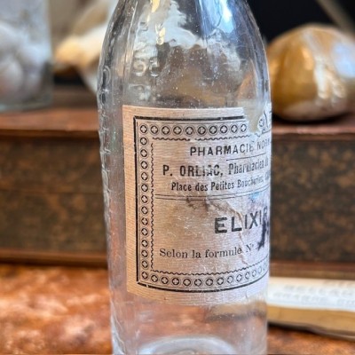 Elixir 173 - Antique pharmacy bottle - Apothecary