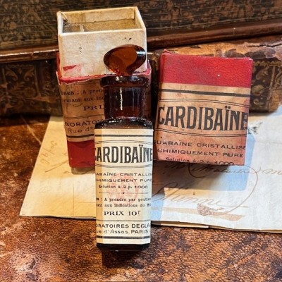 Cardibain - Ouabain - POISON - Antique pharmacy bottle - Apothecary