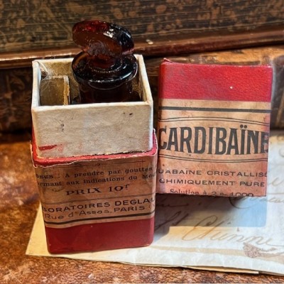 Cardibain - Ouabain - POISON - Antique pharmacy bottle - Apothecary