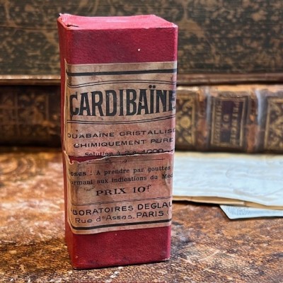 Cardibain - Ouabain - POISON - Antique pharmacy bottle - Apothecary