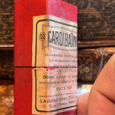Cardibain - Ouabain - POISON - Antique pharmacy bottle - Apothecary