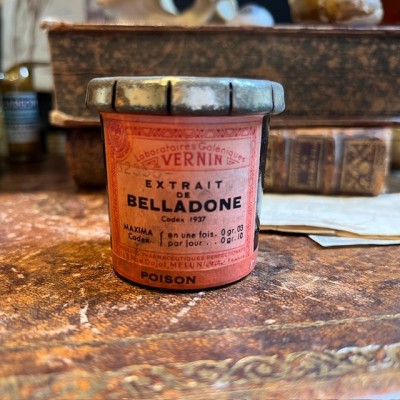 Belladonna extract - 1937 - Poison -Antique pharmacy bottle-Apothecary