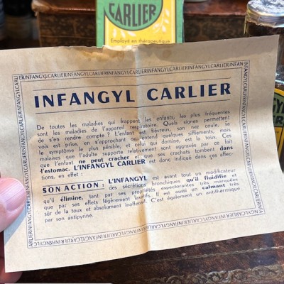 Infangyl Carlier - Antique pharmacy bottle - Apothecary