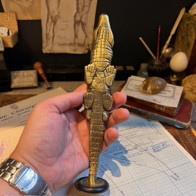 Reflex hammer - BAYER - Neurological hammer - Brass crocodile
