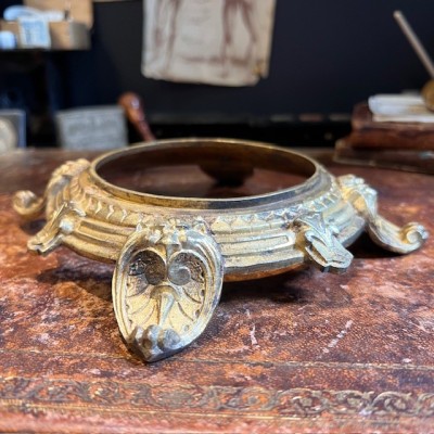 Antique base in bronze for ball, egg, sphere - Base - support