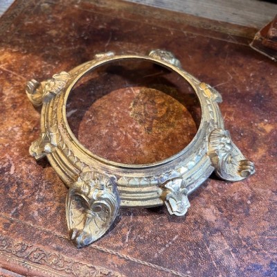 Antique base in bronze for ball, egg, sphere - Base - support