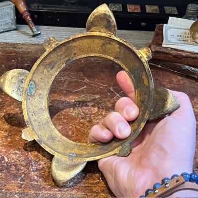 Antique base in bronze for ball, egg, sphere - Base - support