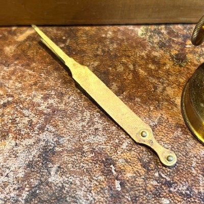 Antique drum microscope in wooden box with brass clamp - XIXth century