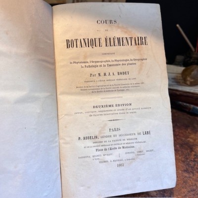 Cours de botanique élémentaire - Botanical antique book - 1863 - Rodet