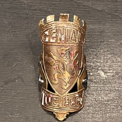 Génial Lucifer - Bicycle license plate circa 1930 - Enamel brass