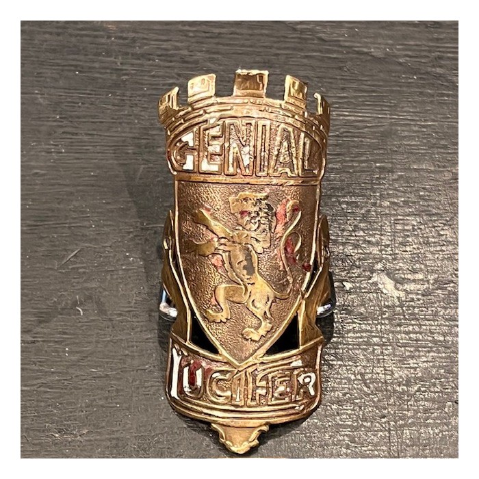 Génial Lucifer - Bicycle license plate circa 1930 - Enamel brass