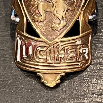 Génial Lucifer - Bicycle license plate circa 1930 - Enamel brass