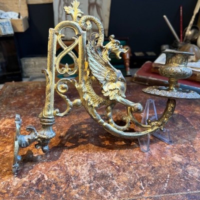Bougeoir Chimère en bronze - XIXème siècle - Pour Piano