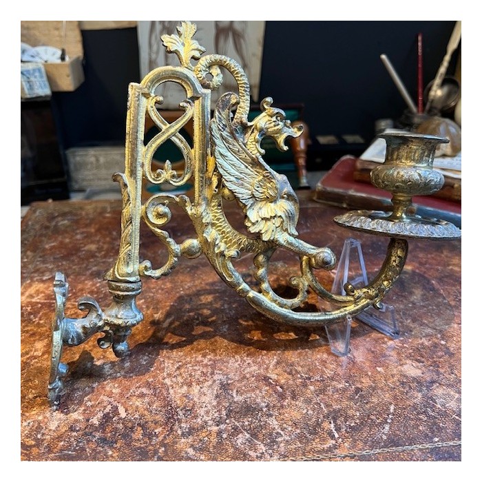 Bougeoir Chimère en bronze - XIXème siècle - Pour Piano
