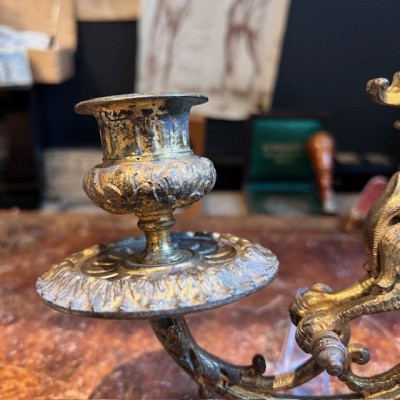 Bougeoir Chimère en bronze - XIXème siècle - Pour Piano