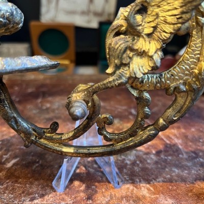 Bougeoir Chimère en bronze - XIXème siècle - Pour Piano