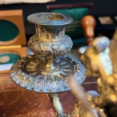 Bougeoir Chimère en bronze - XIXème siècle - Pour Piano