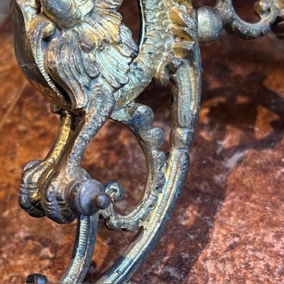 Chimera bronze piano candle holder - XIXth century