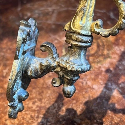 Chimera bronze piano candle holder - XIXth century