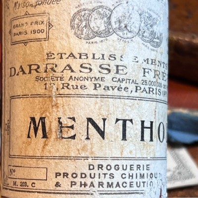 Menthol - Flacon ancien de pharmacie -Apothicaire