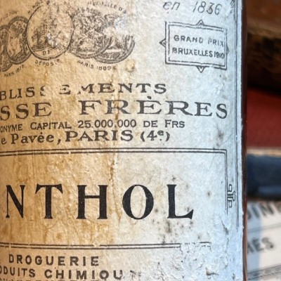 Menthol - Flacon ancien de pharmacie -Apothicaire