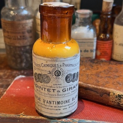White Antimony Oxide - Antique pharmacy bottle - Apothecary