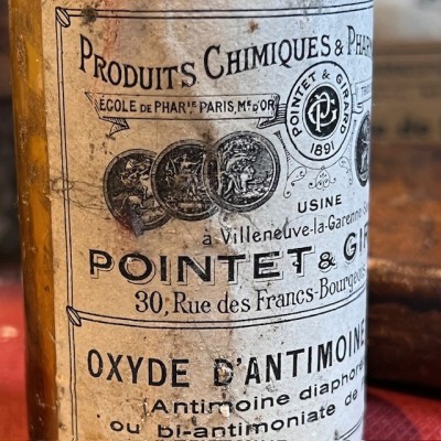 White Antimony Oxide - Antique pharmacy bottle - Apothecary