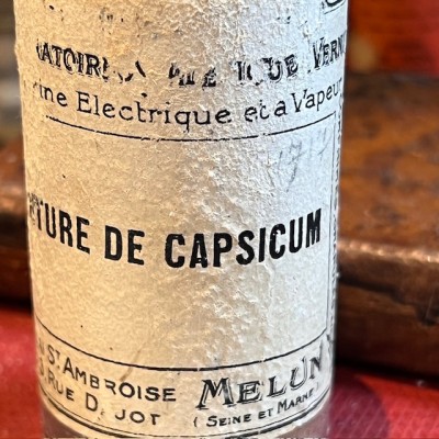 Teinture de Capsicum - Flacon ancien de pharmacie -Apothicaire