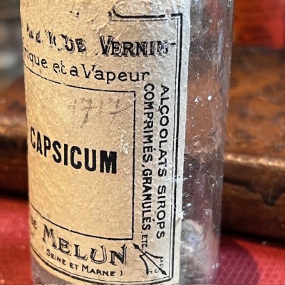 Teinture de Capsicum - Flacon ancien de pharmacie -Apothicaire