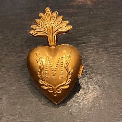 Boîte Coeur Ex-voto Doré - Modèle: Coeur sacré MONA par Boncoeurs