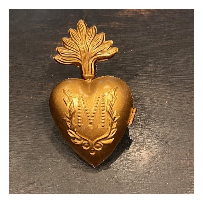 Boîte Coeur Ex-voto Doré - Modèle: Coeur sacré MONA par Boncoeurs