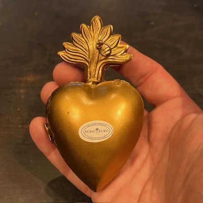 Boîte Coeur Ex-voto Doré - Modèle: Coeur sacré MONA par Boncoeurs