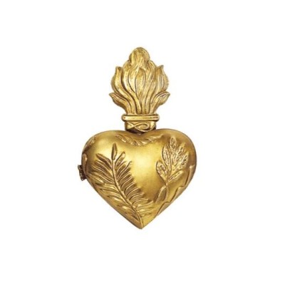 Boîte Coeur Ex-voto Doré - Modèle: Coeur sacré JUNGLE par Boncoeurs