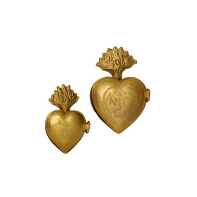 Boîte Coeur Ex-voto Doré - Modèle: Coeur sacré MONA par Boncoeurs