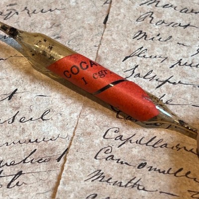 Ancienne ampoule de cocaïne - VIDE - Pharmacie - Apothicaire - Poison