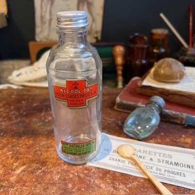 Alcool à 70° - Flacon ancien de pharmacie -Apothicaire