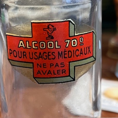 Alcool à 70° - Flacon ancien de pharmacie -Apothicaire