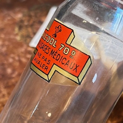 Alcool à 70° - Flacon ancien de pharmacie -Apothicaire