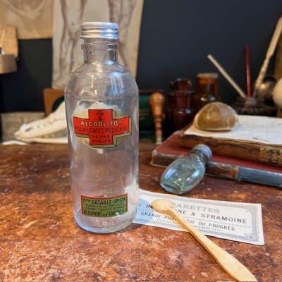 Alcool à 70° - Flacon ancien de pharmacie -Apothicaire