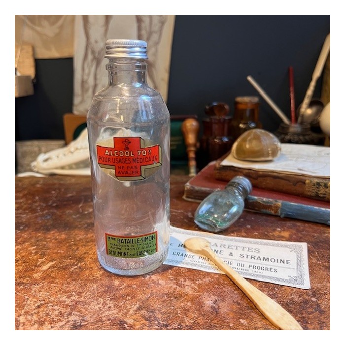 Alcool à 70° - Flacon ancien de pharmacie -Apothicaire