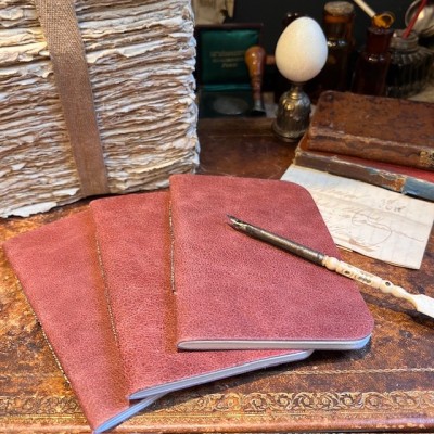 Antique Red Soft Leather Notebook - Maison Merci Louis