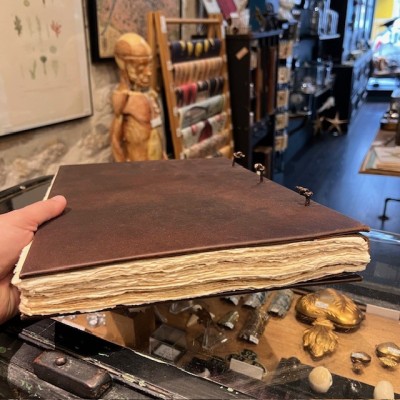 Artist's sketchbook - Leather binding - Photo album - Herbarium