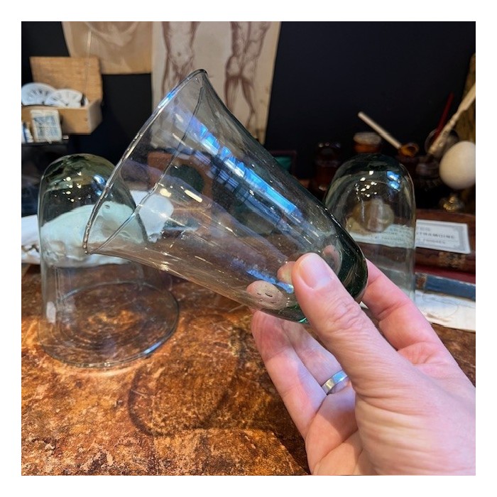 Cloche en verre ancienne - Verre fin bullé - Apothicaire / Laboratoire