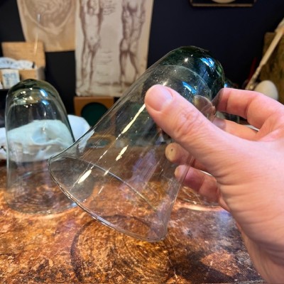 Cloche en verre ancienne - Verre fin bullé - Apothicaire / Laboratoire