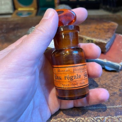 Eau régale - Dangereux acide - Flacon de pharmacie ancien -Apothicaire