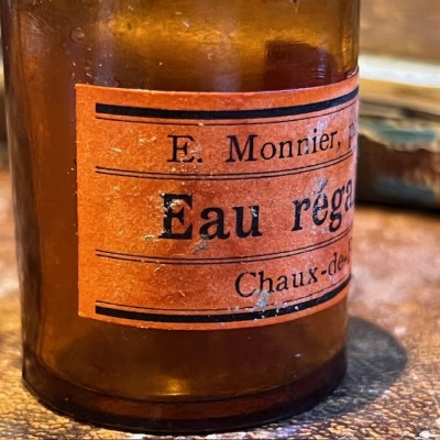 Eau régale - Dangereux acide - Flacon de pharmacie ancien -Apothicaire