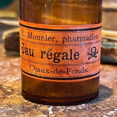 Eau régale - Dangereux acide - Flacon de pharmacie ancien -Apothicaire
