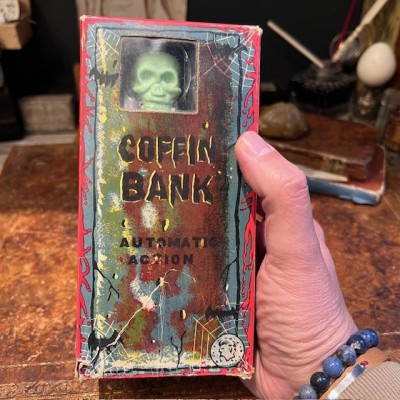 Tirelire cercueil - Automate squelette - Coffin Bank - Yone Japan